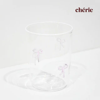 Cherie everyday glass | แก้วไอคอน โบว์สีชมพู (Rosie)