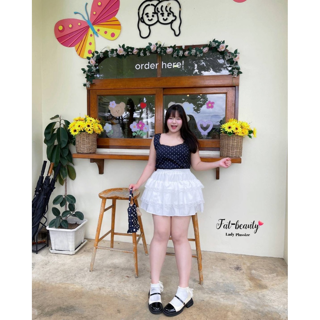 (shopee video & liveมีส่วนลด+ส่งฟรี✅) กระโปรงทรงสวิง(มีกางเกงซับใน) เอวดึงยางรอบ ระบายชั้นแต่งลูกไม้ เพิ่มความเก๋(32-46) - รูปที่ 2