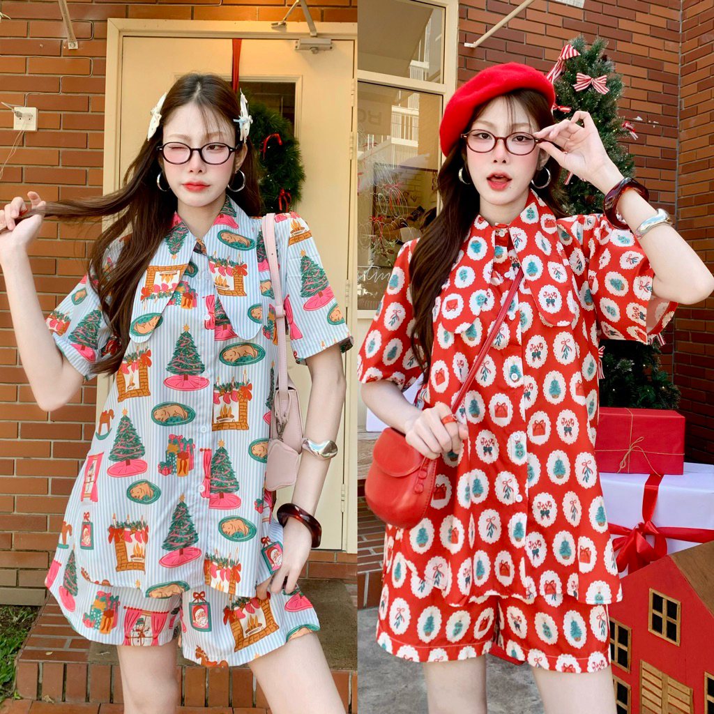 Bunny rabbit set ชุดเชต เสื้อคอปก bunny rabbit ลายเยอะมาก อก44“