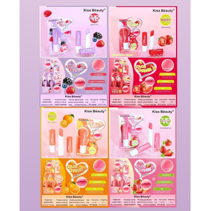 29403 COLOR CHANGE Lip balm Kiss beauty ลิปบาล์มเปลี่ยนสี ชมพูอ่อน กลิ่นหอม
