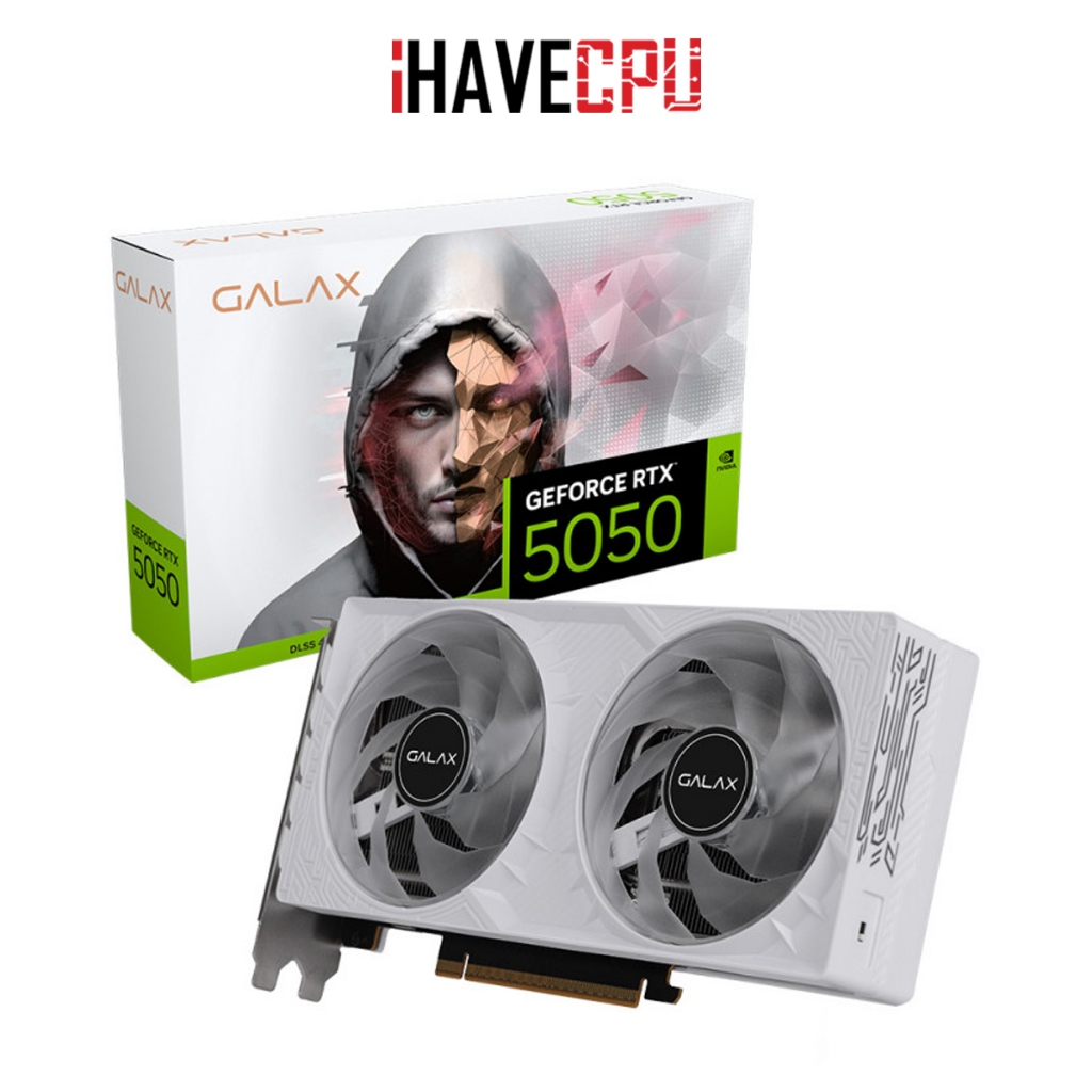 การ์ดจอ (vga) iHAVECPU GALAX GEFORCE RTX 5050 1-CLICK OC WHITE - 8GB GDDR6
