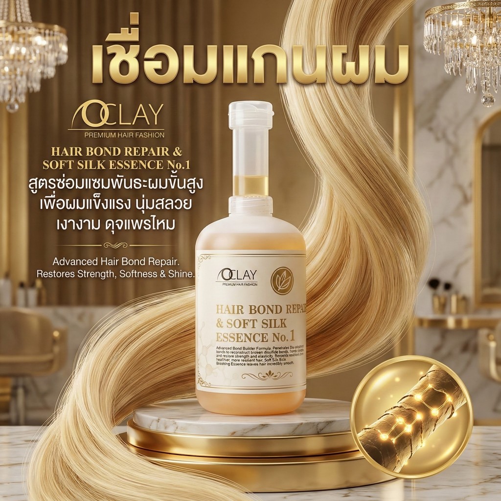 (A63)เชื่อมแกน OCLAY ซ่อมผมเสียให้แข็งแรงและนุ่มในเวลาเดียวกัน คุณภาพเน้นๆ