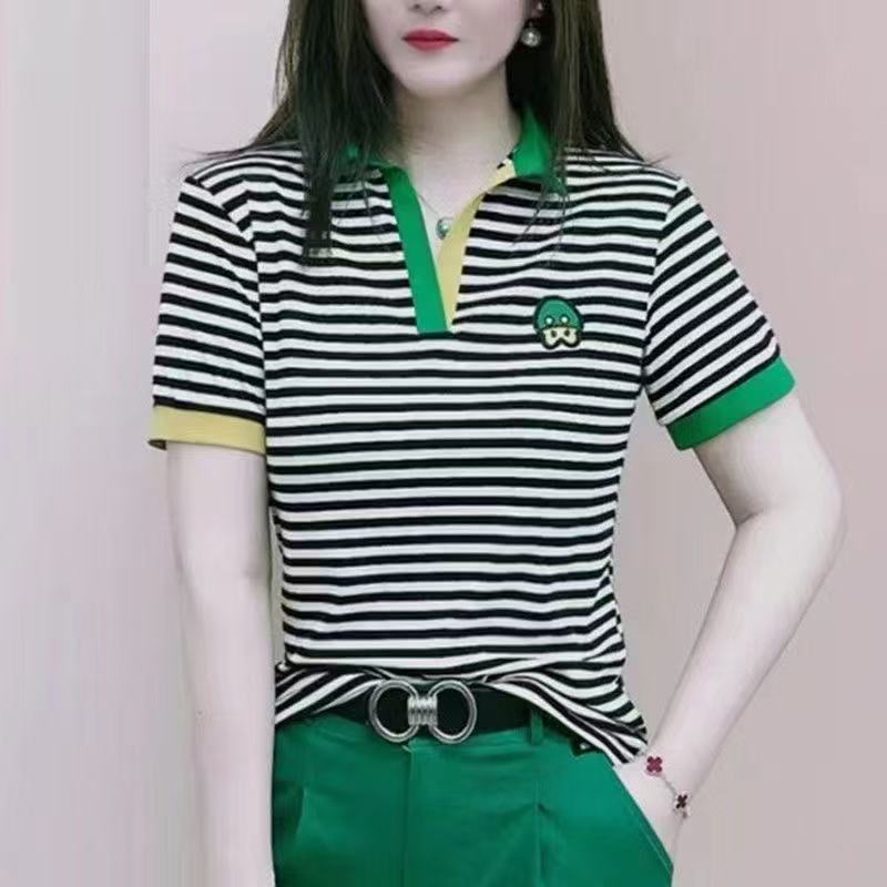 เสื้อยืดโปโลสุดฮ็อต เสื้อยืดรัดรูปผู้หญิง เสื้อยืดรัดรูปคอเต่า เสื้อแขนสั้น รูสฟิต เสื้อสลิมฟิต ผู้หญิง