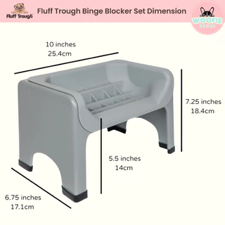 ชามอาหารสัตว์เลี้ยง Fluff Trough Binge Blocker Set ชามกินช้า ทรงสูง ดีต่อสุขภาพ นำเข้าจากอเมริกา
