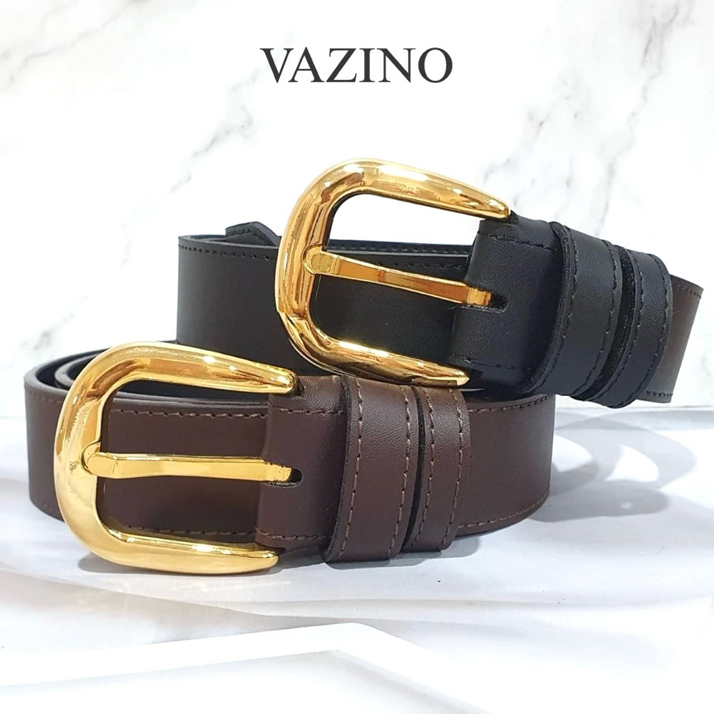 หัวสีทองเงาคริสต์มาส Old money 1.3“ ทรงผู้ดีเรียบหรูดูแพง เข็มขัดชายหญิงไซส์ใหญ่คนอ้วนสีดำน้ำตาล gol