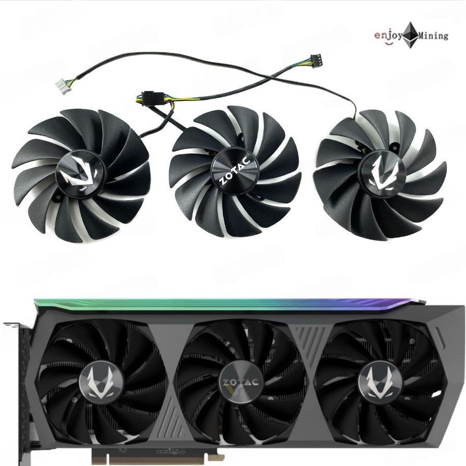 พัดลมการ์ดจอ ZOTAC RTX 3070 Ti 3080 3080 Ti 3090 AMP Graphics Card Fan GA92S2U