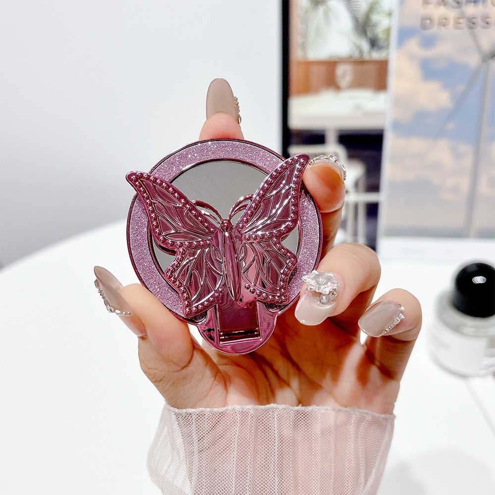 ขาตั้งโทรศัพท์รูปผีเสื้อ กระจกแต่งหน้า และที่ถือแบบติดกาว พับเก็บได้ สำหรับดูหนังมือเปล่า - รูปที่ 6