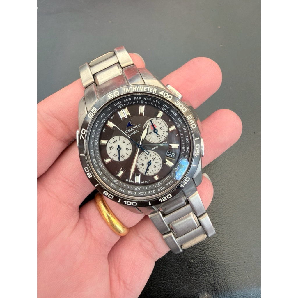 CASIO OCEANUS WAVE CEPTOR TOUGH SOLAR OCW-600 ของแท้ มือสอง TITANIUM