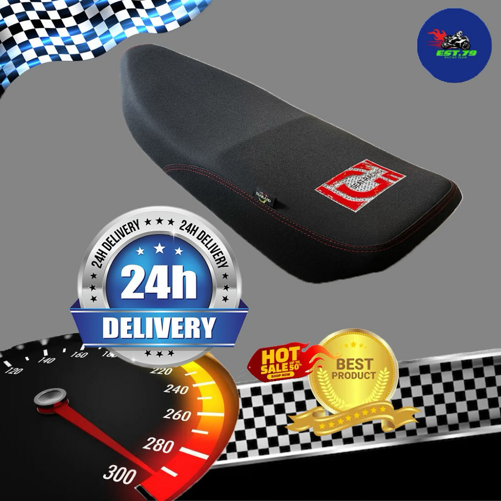[Est Racing] เบาะ RC100/80 ปาดทรงกลางหนังด้าน ปั้มพลาสติกสีไม่ลอก