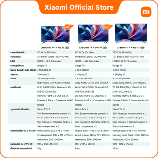 Xiaomi A Pro ทีวี 32/43/55/65 นิ้ว QLED 4K Google TV ประกัน3ปี Airplay2/DolbyAudio 60Hz