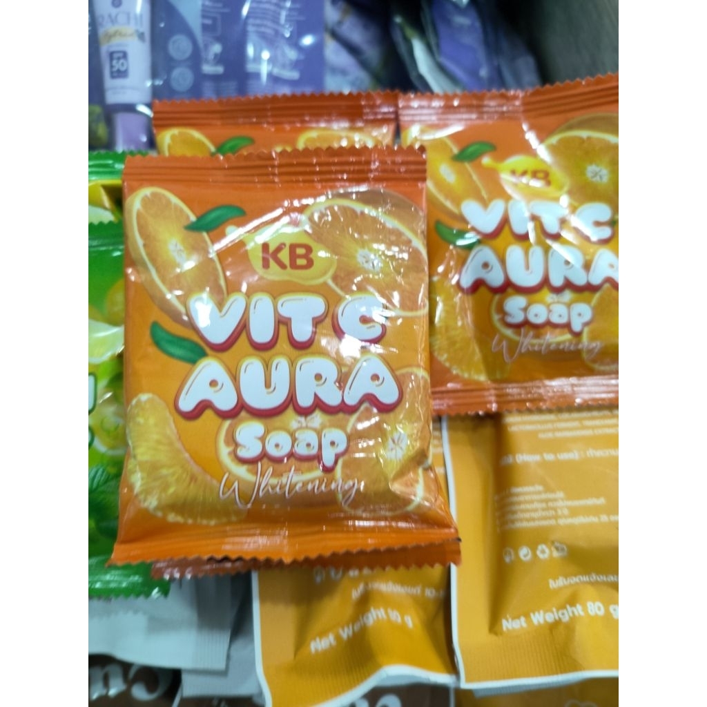 สบู่น้ำวิตามินแม่กิ๊ฟ 1 ก้อน KB Vit C Aura Soap
