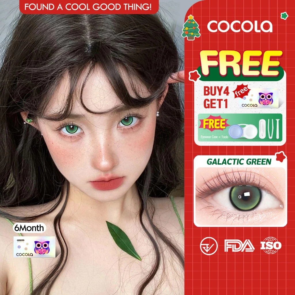 【Buy 5 Get 1 Free】COCOLA คอนแทคเลนส์ Green สีเขียว+ทอง 🌷 6เดือน ใเลนส์ธรรมชาติขนาดบิ๊กอาย 0.00-4.50