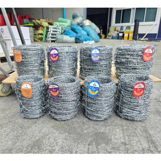 ลวดหนาม ยาว60-200เมตร หนา 1.2mm/1.4mm/1.7mm/2mm/2.35mm ลวดหนามชุบกัลวาไนซ์ร้อน ทนสนิม รั้วทหาร รั้วบ้าน