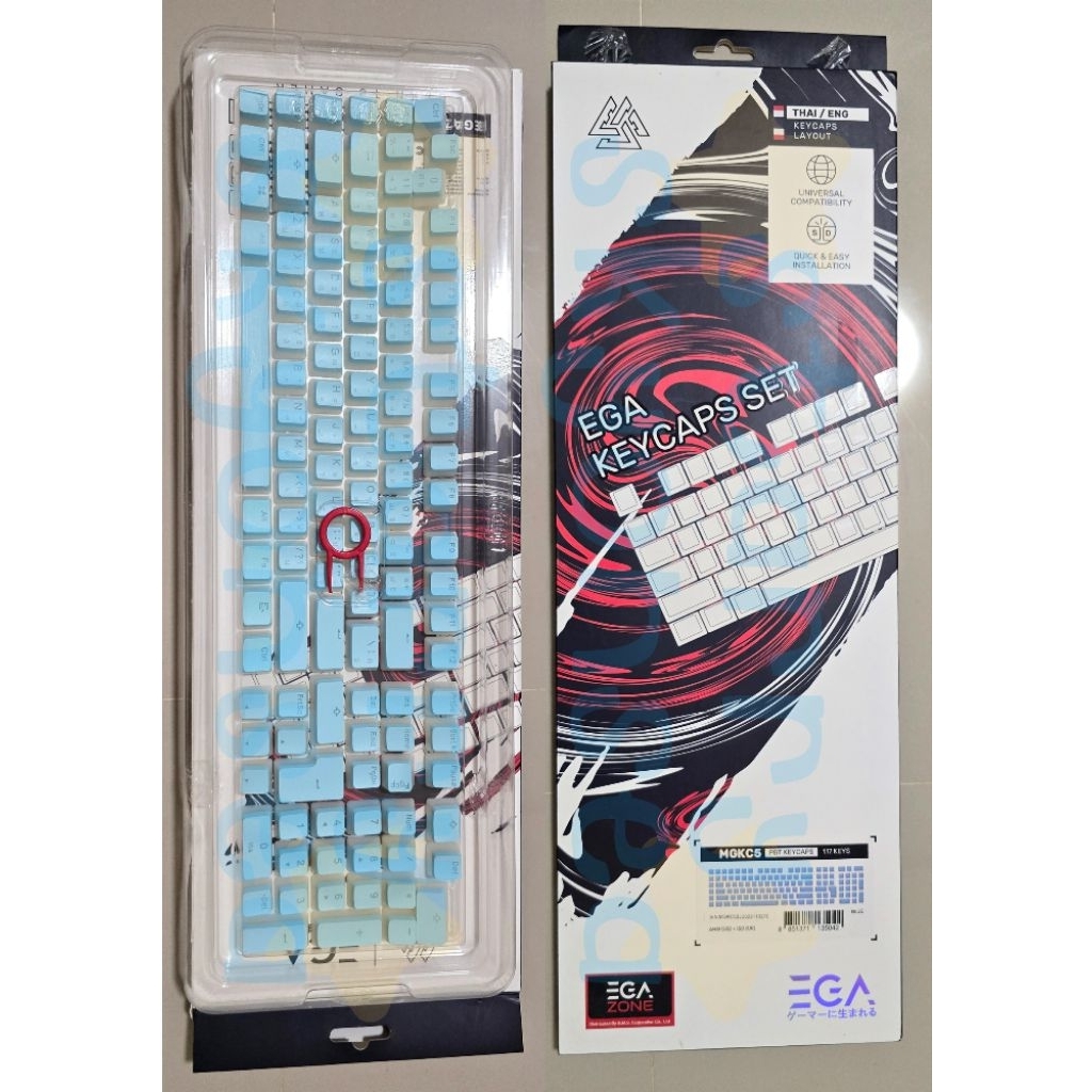 คีย์แคปสีฟ้า ของ EGA PBT pudding ใส่กับ mechanical keyboard ทุกรุ่น