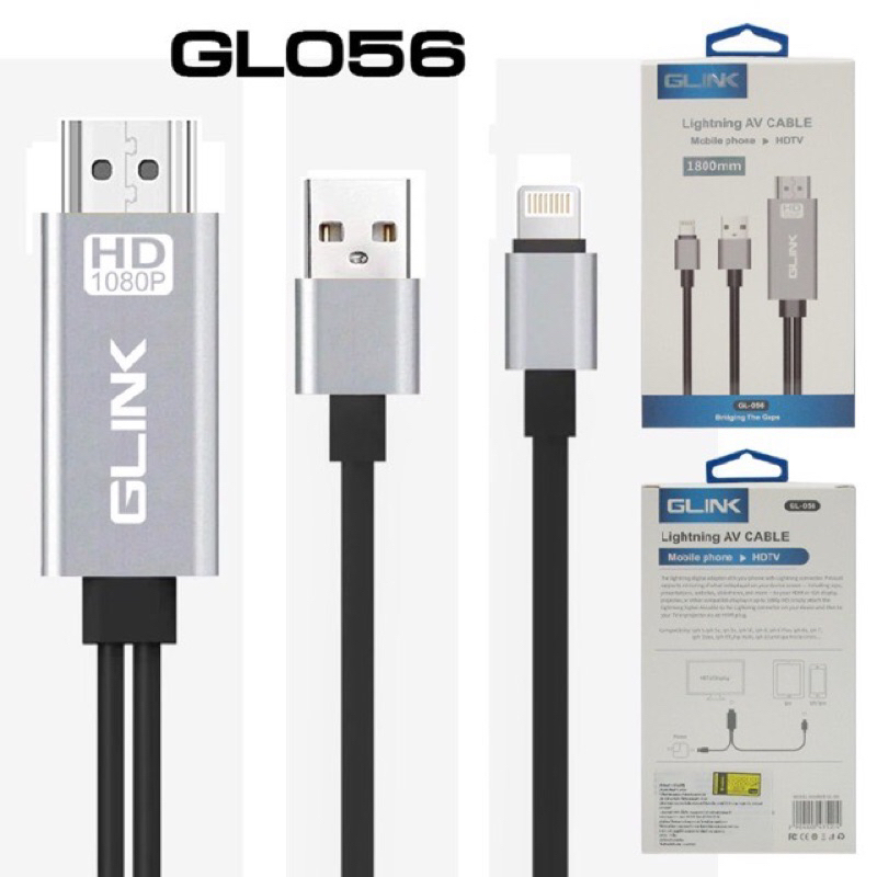GLINK GL056 ADAPTER [iOS] To HDTV AV Cable Mobile Phone ใช้งานง่าย 1080P