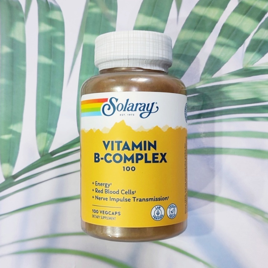 วิตามินบีรวม Vitamin B-Complex 100 VegCaps (Solaray®) วิตามินบีรวมสูตรเข้มข้น ให้พลัง เพิ่มแรง