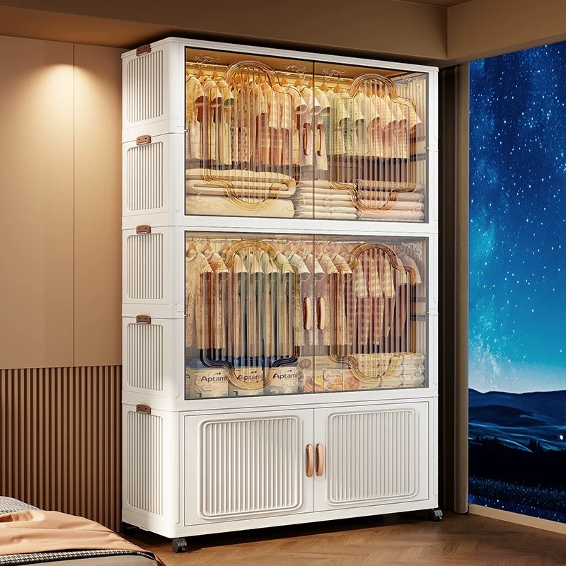 JUYBOS ตู้เสื้อผ้าพับ ตู้เสื้อผ้า สวย ตู้เก็บของ ทนทาน กันฝุ่นและกันน้ำ ความจุสูง ตู้เสื้อผ้าเด็ก