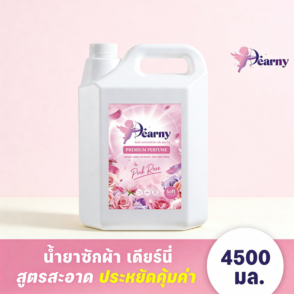 Dearny น้ำยาซักผ้า 4500มล. กลิ่น PINK ROSE หอมสดชื่น ถนอมผ้า อ่อนโยนต่อผิว ขจัดคราบ ขวดใหญ่