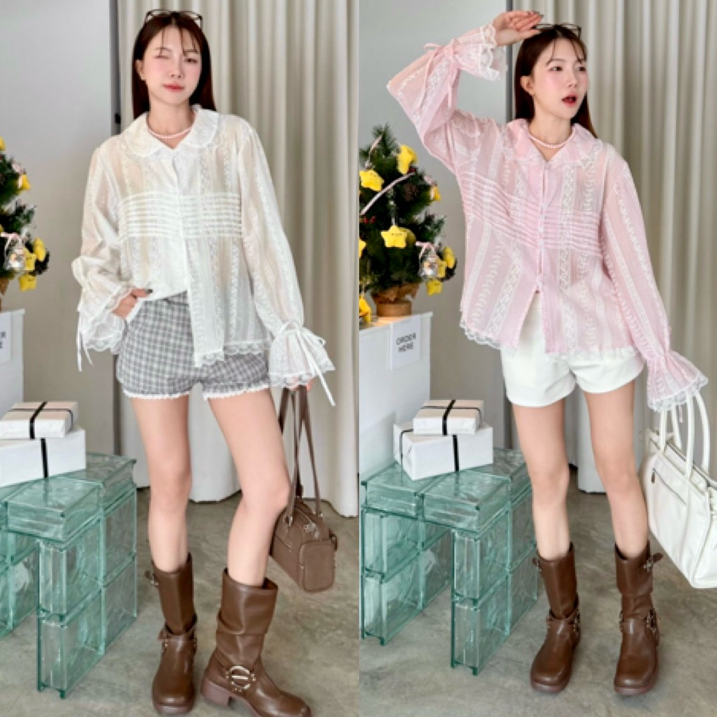 L03 เสื้อแขนยาว ซีทรูสุดฮิต Free size 42" ยาว24“