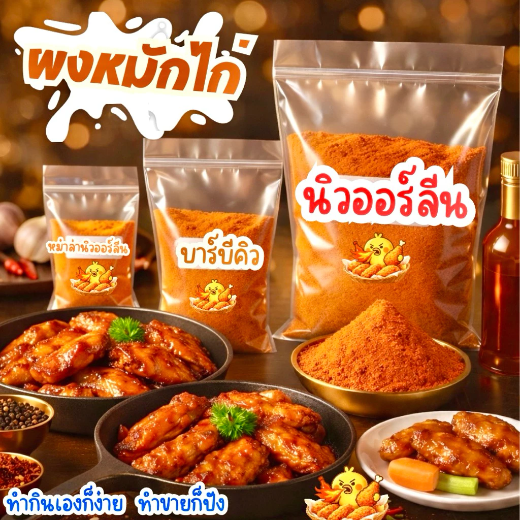 ผงหมักไก่นิวออร์ลีนส์ 1KG สูตรลับร้านดัง มี 3สูตร