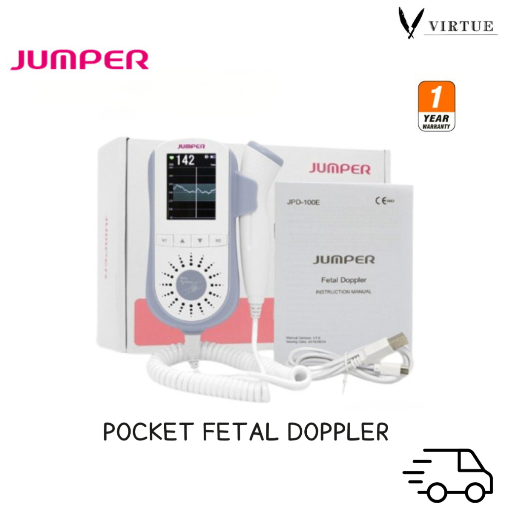 Jumper  รุ่น JPD-100E Pocket Fetal Doppler เครื่องตรวจการเต้นหัวใจทารกในครรภ์ [1 Year Warranty]