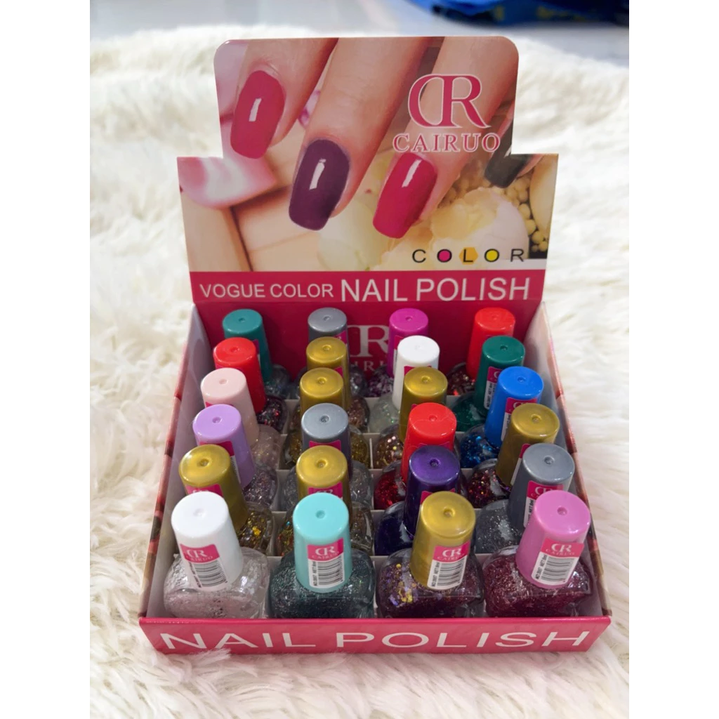 💅💅💅ยกแพ็ค กากเพชรคละสี(1x24)ยาทาเล็บจิ๋ว 8ml.สีติดทนนาน แห้งเร็ว (ไม่ใช่สีเจล)#3957สีกากเพชร