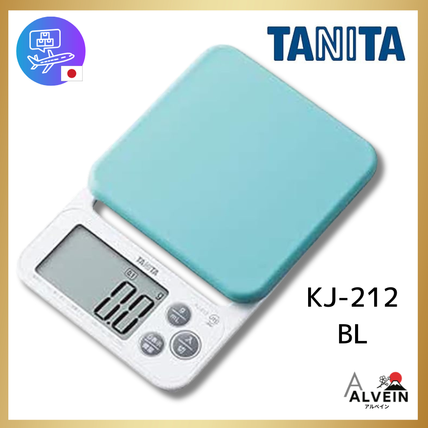 TANITA Kitchen Scale with Silicone Cover 0.1g–2kg with Hook Hole Digital Blue KJ-212 BL