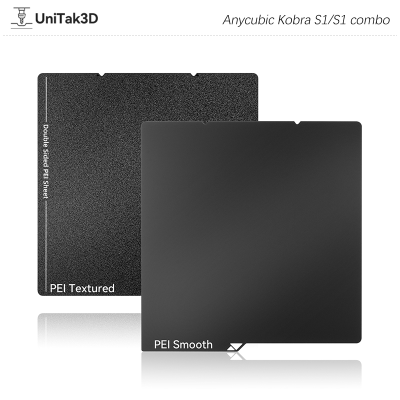 UniTak3D 3D Printer ANYCUBIC Kobra S1/S1 Combo PEI Build Plate 264x276mm เตียงความร้อนเรียบสองด้าน 3