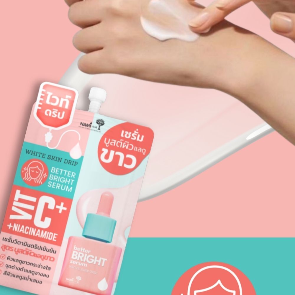(แบบซอง) NAMI White Skin Drip Better Bright Serum นามิ ไวท์ สกิน ดริป เบทเทอร์ ไบรท์ เซรั่ม 7 กรัม - รูปที่ 2