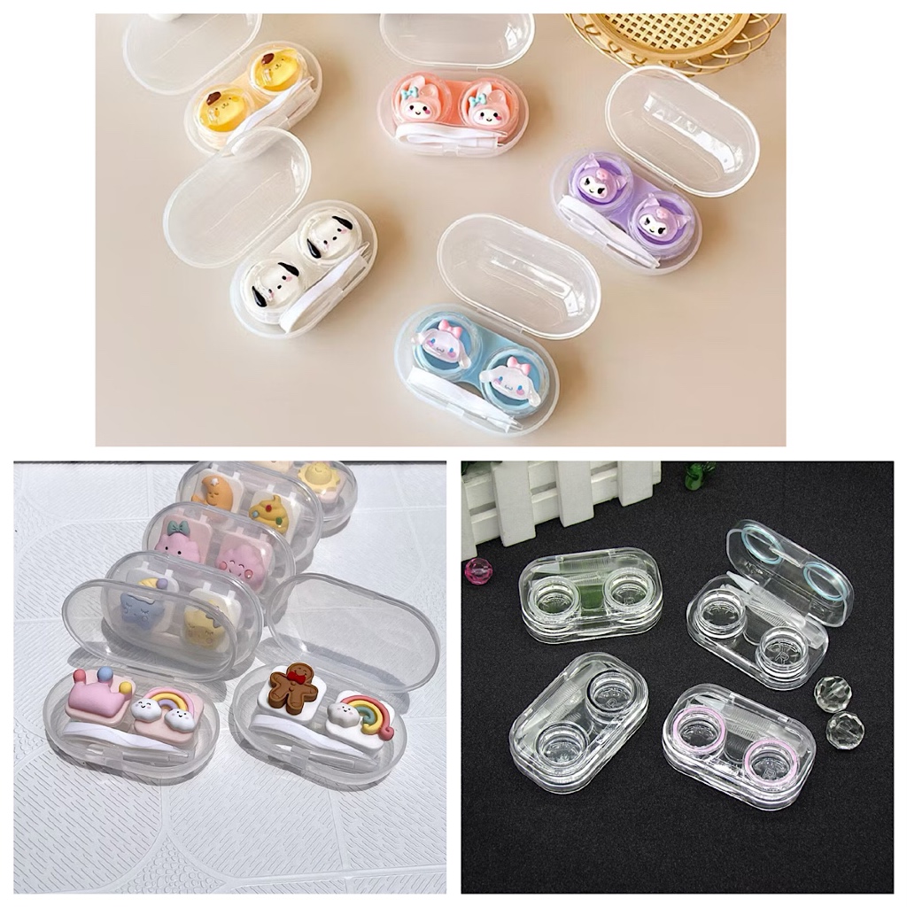 กล่องคอนแทคเลนส์ DIY การ์ตูนน่ารัก ตลับใส่คอนแทคเลนส์