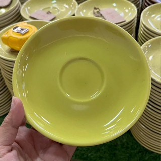 จานเซรามิก 6.25 นิ้ว จานวางแก้วกาแฟ สีเหลือง จานชามราคาถูกๆ …