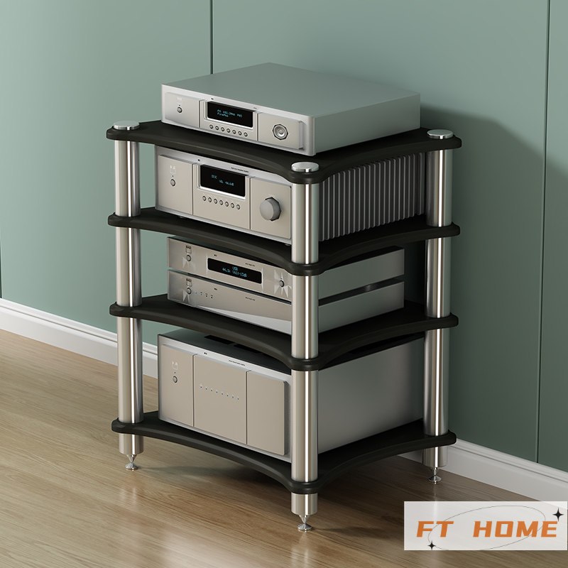 จัดส่งทันที🔥 ตู้สำหรับวางเครื่องขยายเสียง HIFI/ชั้นวางแผ่นซีดีเพลง พร้อมขาตั้ง/ฐานรองกันการสั่นสะเทือน