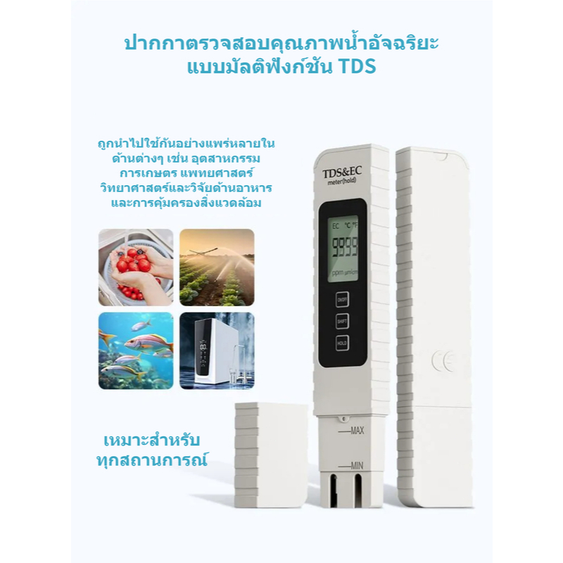 เครื่องวัด TDS สําหรับทดสอบน้ําในบ้าน ปากกาวัดคุณภาพน้ําความแม่นยําสูง High Accuracy Digital TDS Tes