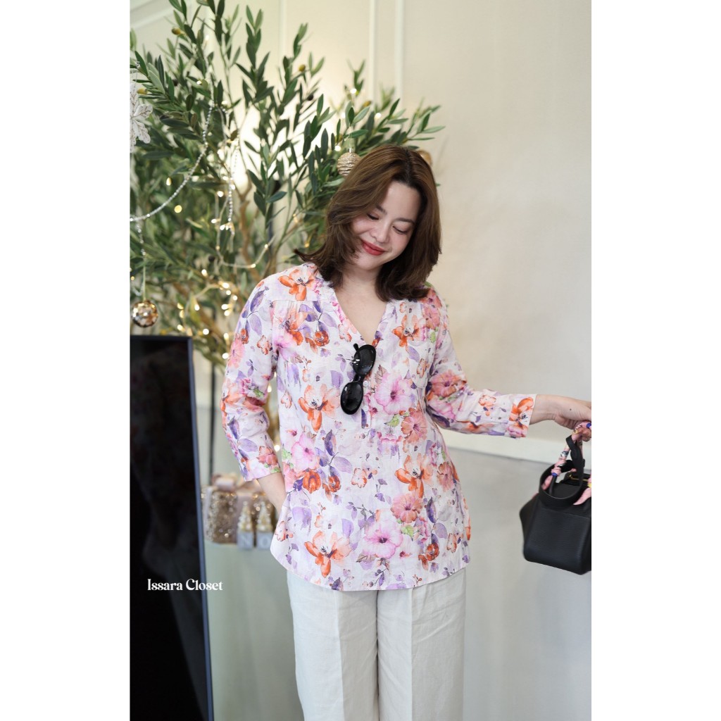 เสื้อลินินรุ่น Long Shirt #ลาย Good Bless