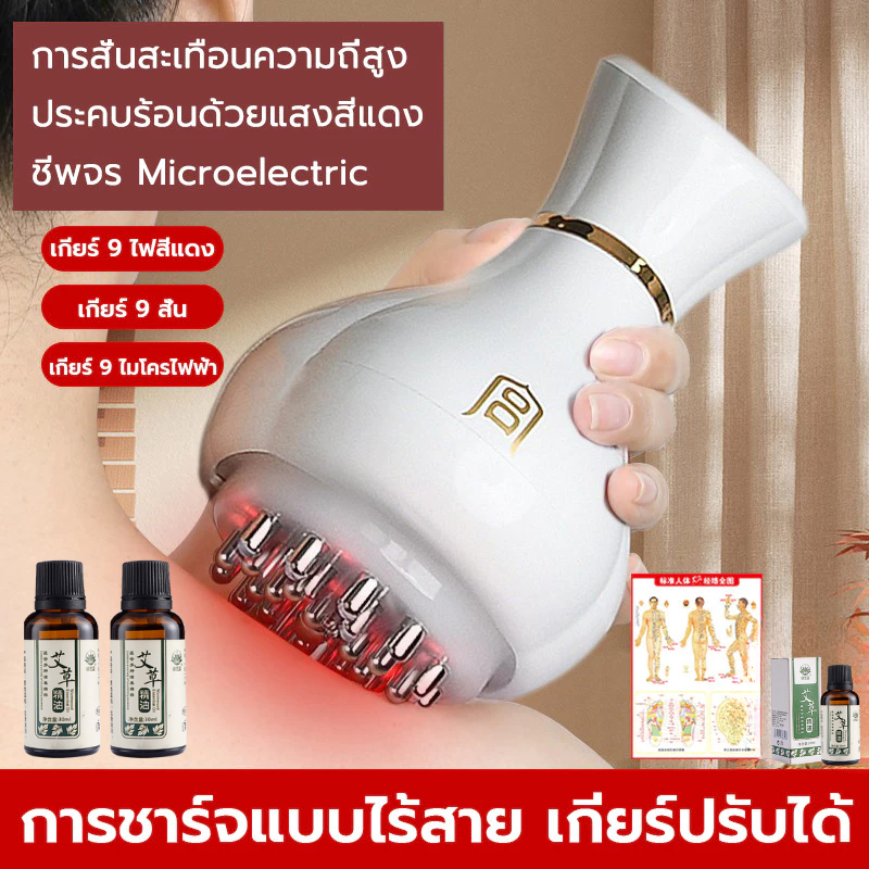 🚚ซื้อ 1 แถม 2✨ไฟฟ้าเส้นเมอริเดียนแปรงนวด เครื่องนวดกัวซาไฟฟ้า นวดเส้นเมอริเดียน ปรับแรงสั่นได้ 9 ระดับ สําหรับนวดร่างกาย