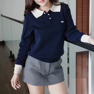 TWOTONE CADIGAN เสื้อคาดิแกนไหมพรหมแขนยาวสีทูโทน