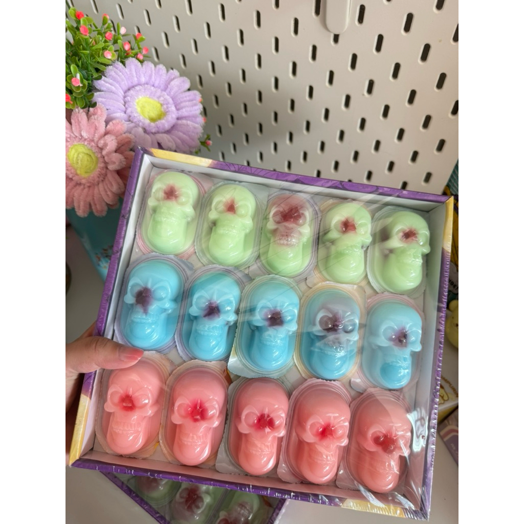 พุดดิ้งกระโหลกเยลลี่สอดไส้30ชิ้น