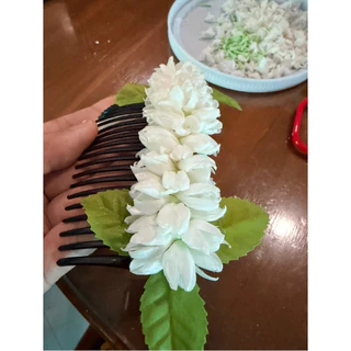 หวีสับผมดอกมะลิทิชชู่ ตูมและแย้ม