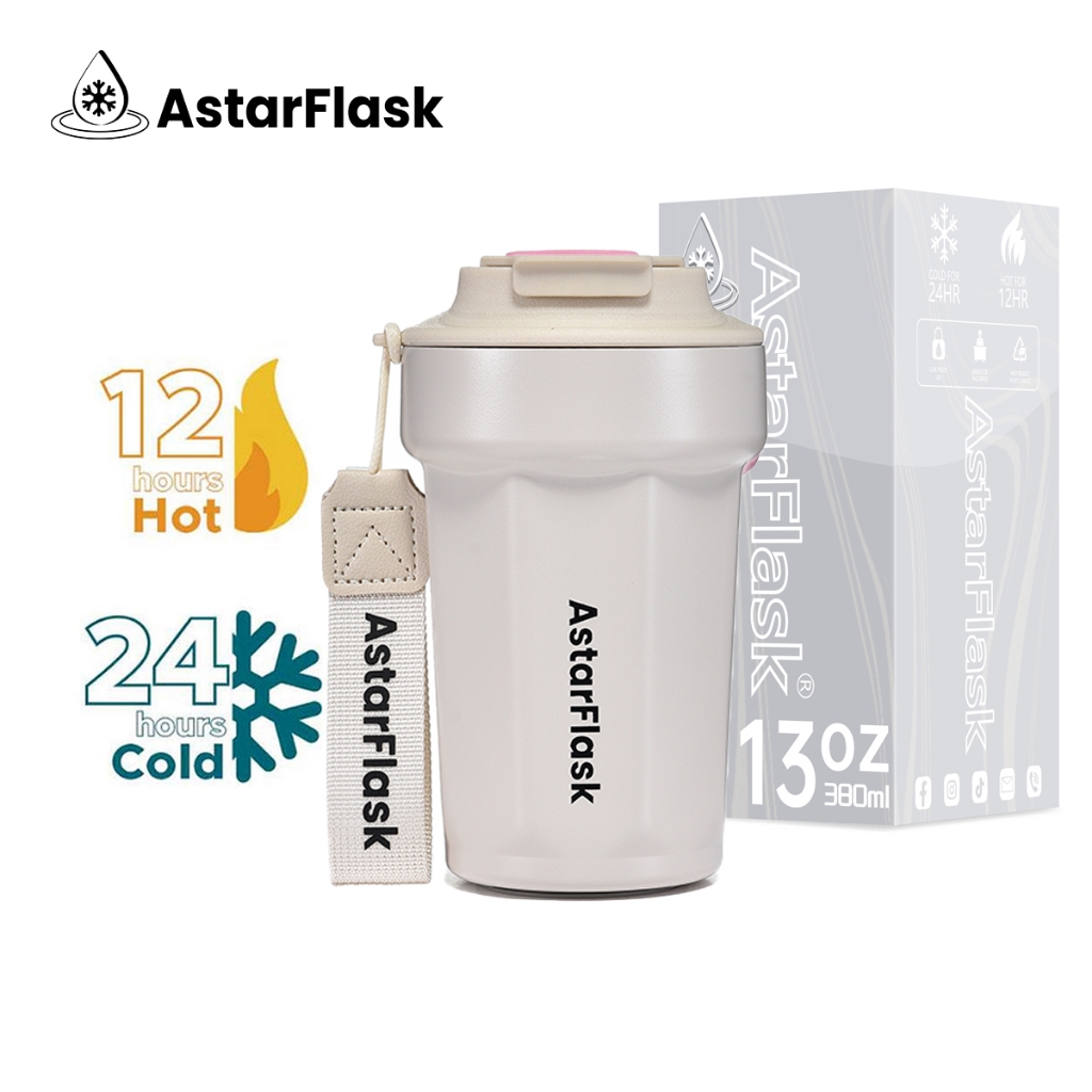 AstarFlask 13oz/390ml แก้วเก็บความเย็น แก้วกาแฟ แก้วเก็บน้ำร้อน เคลือบเซรามิก แก้วสุญญากาศ รักษาความร้อนและเย็น แก้วน้ำ