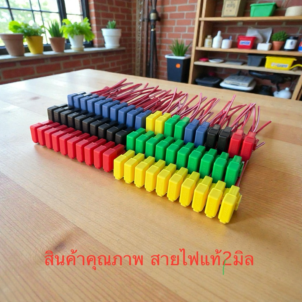 กระบอกฟิวส์ใหญ่ พร้อมสายไฟแท้ 2 SQ.MM  ราคาต่อ 10 ชิ้น 129 บาท