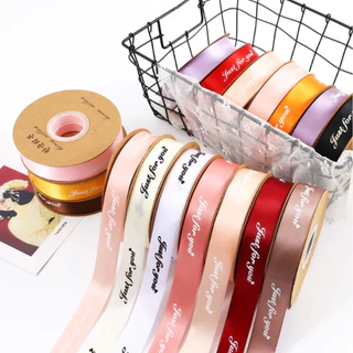 ริบบิ้นผ้าซาติน ริบบิ้นสกรีนอักษร ขนาด 2.5 cm ยาว 29 เมตร พิมพ์ลาย JUST FOR YOU สําหรับตกแต่งงานแต่งงาน วันวาเลนไทน์