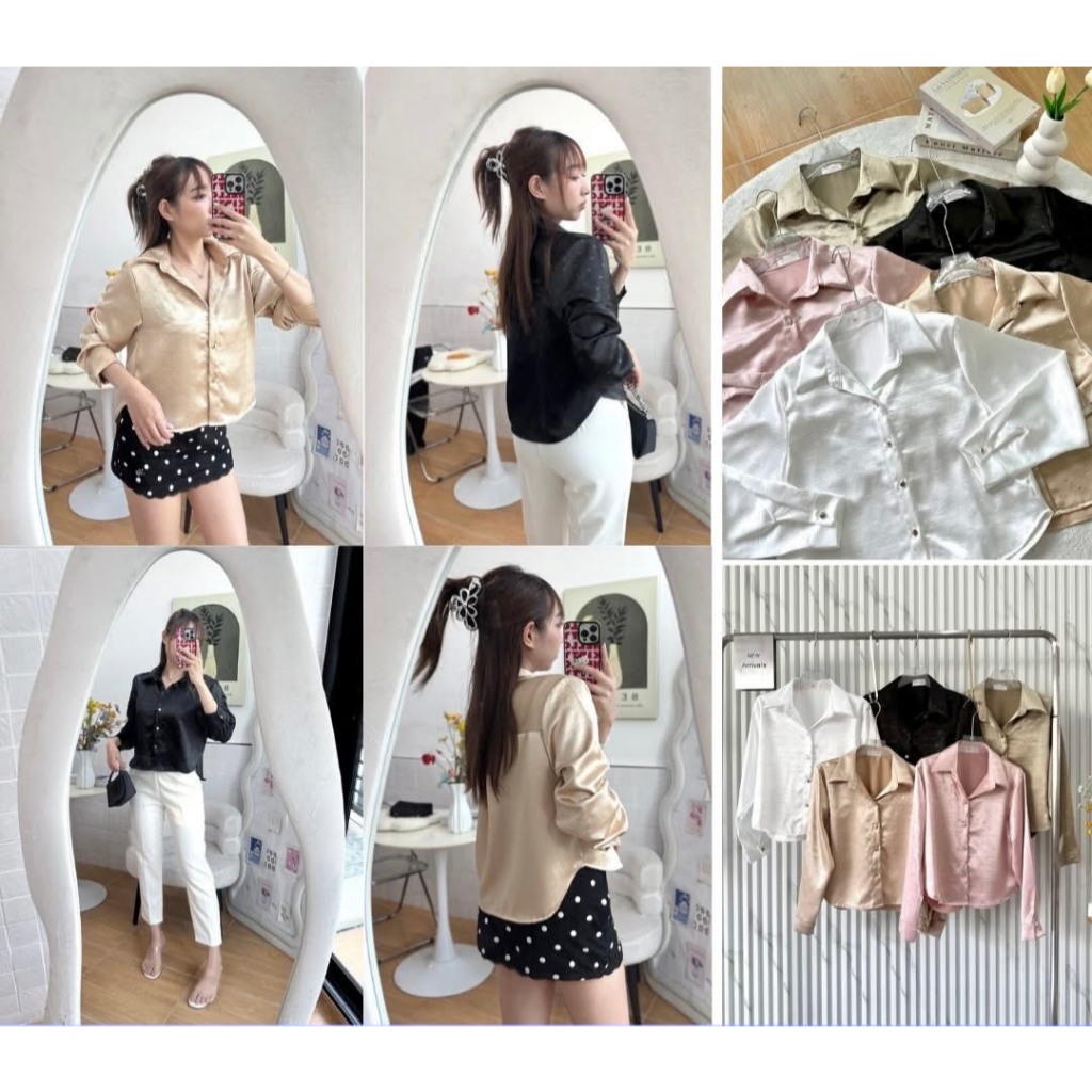 ป้าย Style Bubble เสื้อครอปผ้าซาตินลายหัวใจ อก 40 นิ้ว ยาว 20 นิ้ว