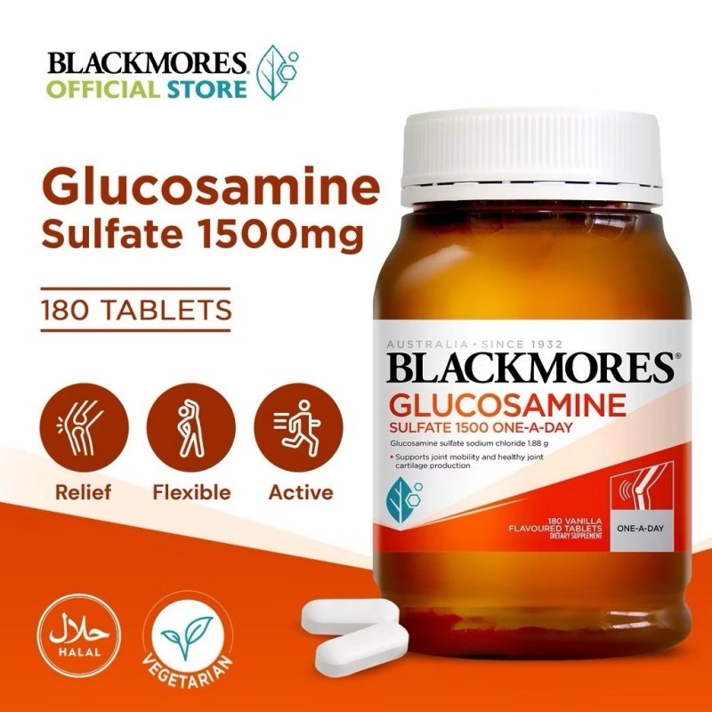 Blackmores Glucosamine Sulfate 1500mg Joint Health Vitamin 180 Tablets ลดข้ออักเสบ ข้อเสื่อม บำรุงกระดูก EXP.08/2028