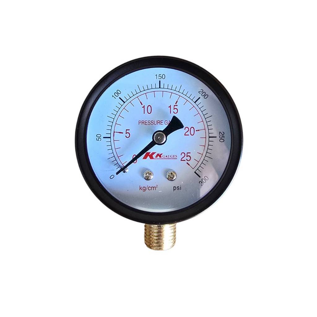 เกจวัดแรงดัน (Pressure Gauge) ขนาด 2.5 นิ้ว เกลียวล่าง 1/4"(~13mm.)