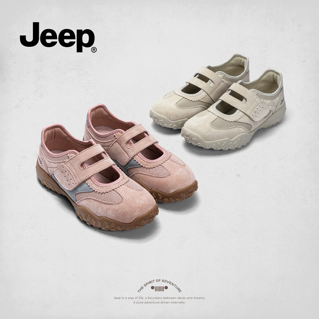 🇹🇭พร้อมส่ง🇹🇭รองเท้าผู้หญิง Jeep รุ่นใหม่ รองเท้าสไตล์ Mary Jane แบบสายรัดตีนตุ๊กแก ใส่สบาย น้ำหนักเบา ใส่ได้ทุกวัน