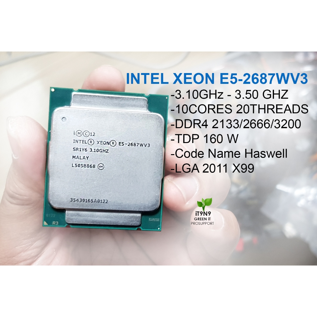 CPU Xeon E5-2687W V3 3.10GHz-3.60GHz 10Cores 20Threads ใส่บอร์ด X99 LGA 2011-3 V3 V4