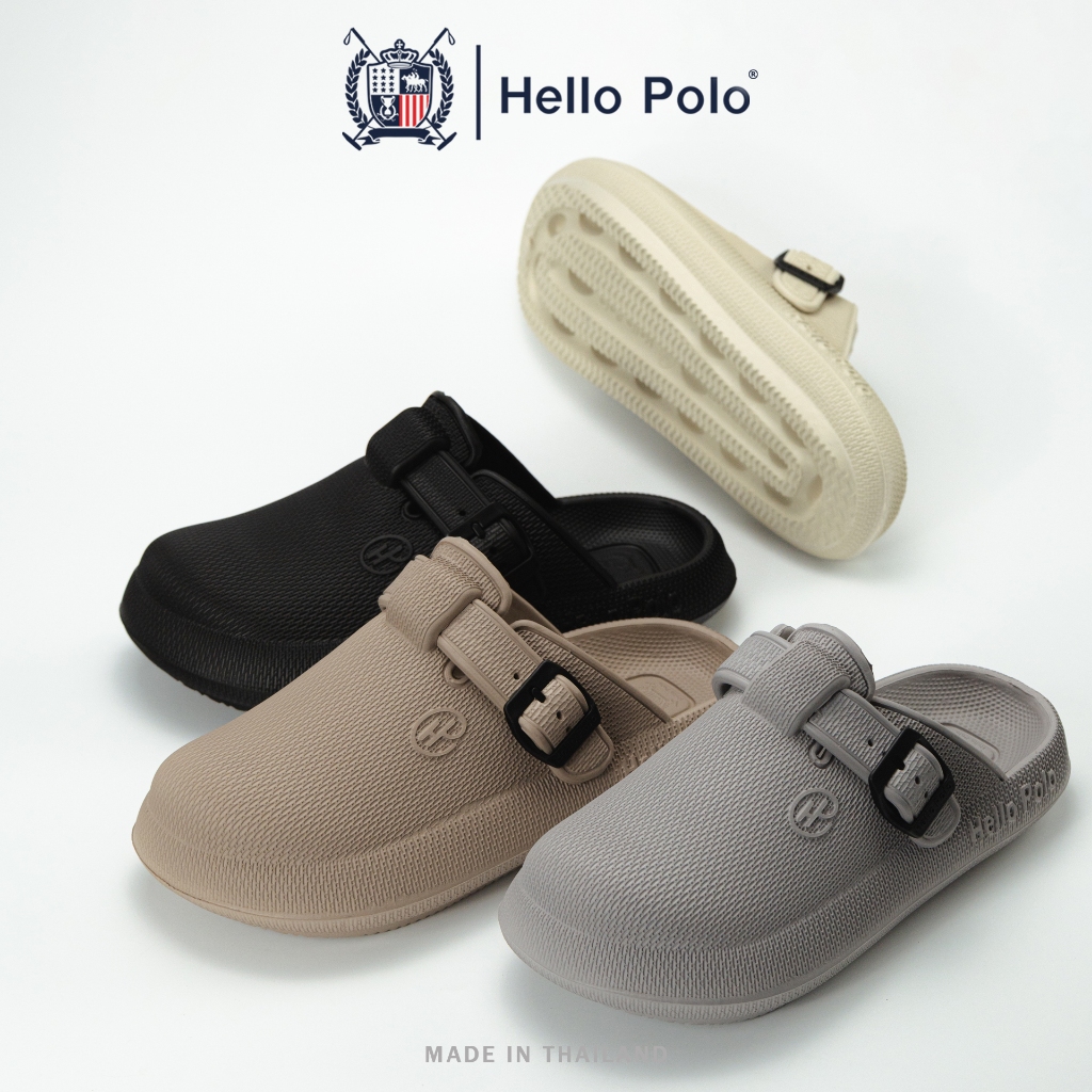 Hello Polo รองเท้าแฟชั่นผู้หญิง รองเท้าแบบสวม กันลื่น เบาสบาย พื้นนุ่มมาก คลายเมื่อยเท้า UNISEX วัสดุ EVA รุ่น HP8047