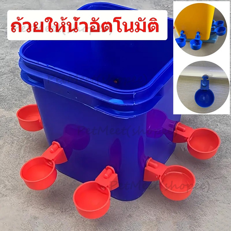 ถูก🎉6ชิ้น ถ้วยให้น้ำอัตโนมัติ น้ำเติมเต็มถ้วยตัดเอง นิปเปิ้ลให้น้ำไก่ สําหรับรดน้ําไก่ ถอดล้างได้ เครื่องให้น้ําอัตโนมัต