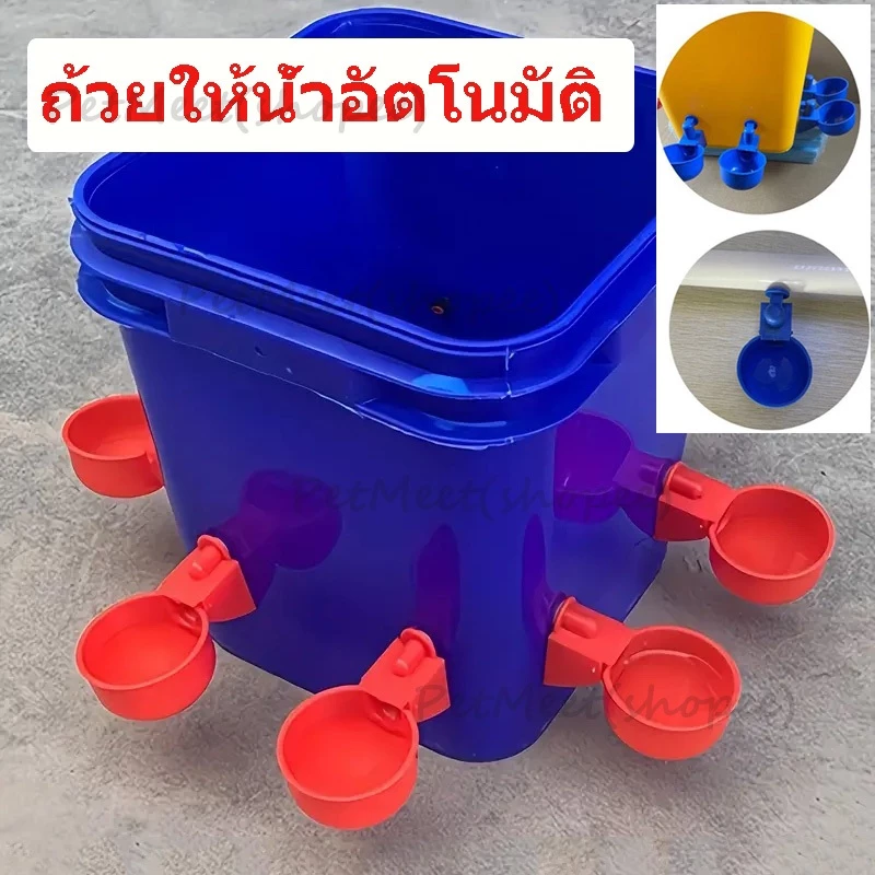 ถูก🎉6ชิ้น ถ้วยให้น้ำอัตโนมัติ น้ำเติมเต็มถ้วยตัดเอง นิปเปิ้ลให้น้ำไก่ สําหรับรดน้ําไก่ ถอดล้างได้ เครื่องให้น้ําอัตโนมัต