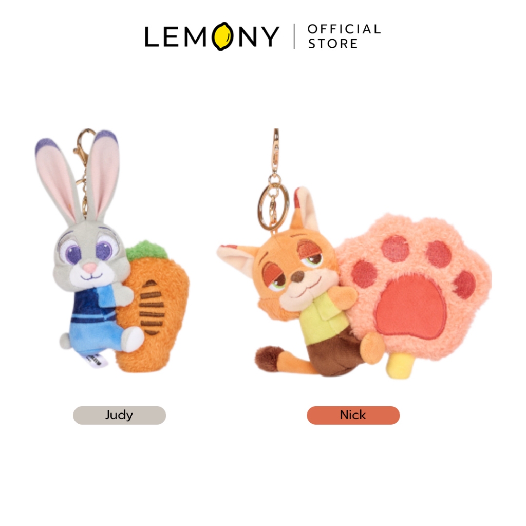 LEMONY พวงกุญแจตุ๊กตาซูโทเปีย ซีรีส์ Hugs of Love ขนาด 10 ซม. Disney Zootopia Collection